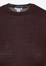 Wool-Blend Crewneck Bodysuit Top