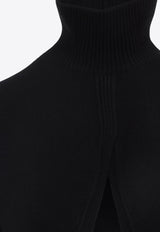 Cut-Out High-Neck Cropped Sweater