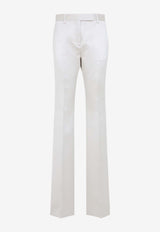 Straight-Leg Satin Tailored Pants