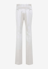 Straight-Leg Satin Tailored Pants