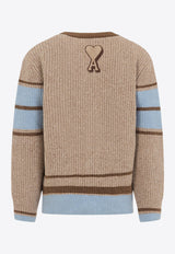 V-neck College Wool Cardigan