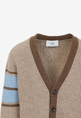 V-neck College Wool Cardigan