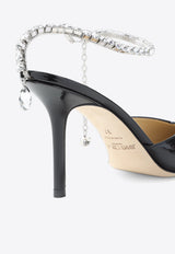 Saeda 85 Crystal Strap Pumps in Patent Leather