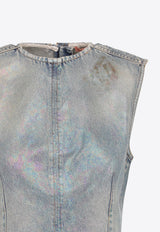 فستان قصير من الدنيم المُغطى