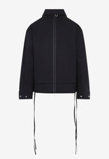 Layered Zip-Up Jacket with Straps