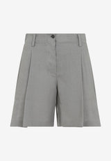Linen Bermuda Short with Pleats
