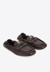 Ruched Nappa Leather Loafers