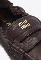 Ruched Nappa Leather Loafers