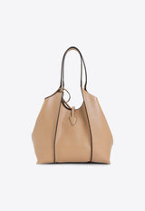 Small T Timeless Grained Leather Tote Bag