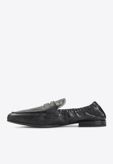 Elastic Calf Leather Loafers