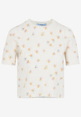 Floral Short-Sleeved Sweater