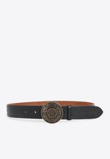 Logo-Embossed Leather Belt