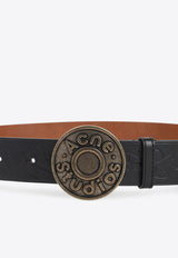 Logo-Embossed Leather Belt