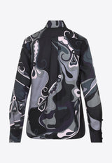 Silk Printed Long-Sleeved Shirt