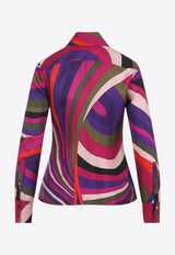 Silk Printed Long-Sleeved Shirt