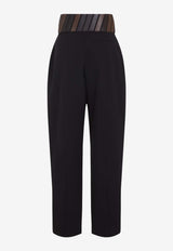 Wool Pants with Leather-Belt