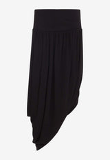 Asymmetric Draped Midi Skirt