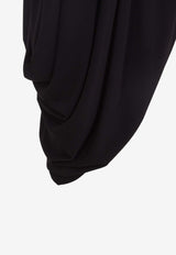 Asymmetric Draped Midi Skirt