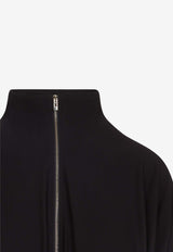 Draped Cropped Zip-Up Jacket