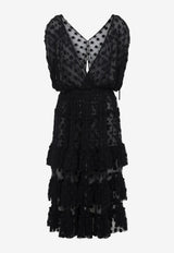 Dally Polka Dot Mesh Midi Dress