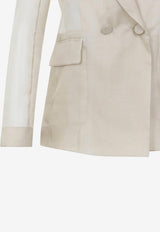 Slogan Double-Breasted Blazer