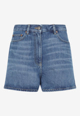 Metal V Mini Denim Shorts