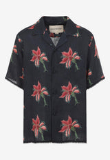 Flower Print Short-Sleeved Shirt