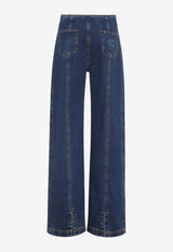 Pegaso-Embroidered Straight-Leg Jeans