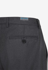 Logo-Patch Slim-Leg Wool Pants