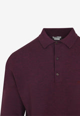 Knitted Long-Sleeved Polo Sweater