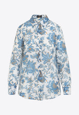 Floral Print Silk-Blend Shirt