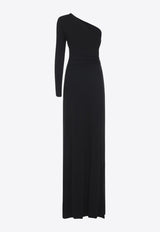 One-Shoulder Maxi Dress with Buckle