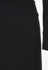 One-Shoulder Maxi Dress with Buckle