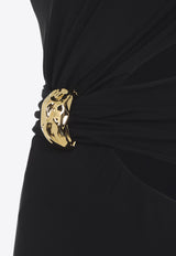 One-Shoulder Maxi Dress with Buckle