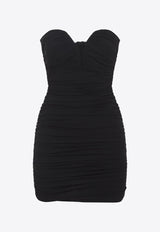 Strapless Draped Mini Dress
