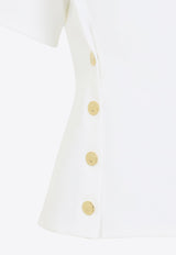 Crewneck T-shirt with Decorative-Buttons