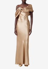 Giuseppe di Morabito One-Shoulder Draped Maxi Dress Beige 05FWDR500 05301_BEIGE