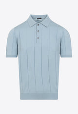 Striped Knit Polo T-shirt