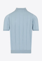 Striped Knit Polo T-shirt