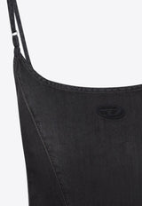 De-Spoky Flared Denim Mini Dress
