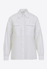 قميص مُقلم طويل الأكمام