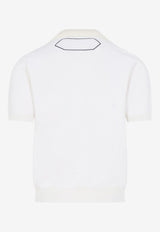 Signature J Ribbed Knit Polo T-shirt