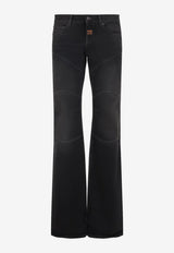 Logo Patch Flared Jeans