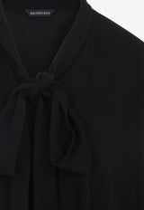 Asymmetric Silk Scarf Blouse