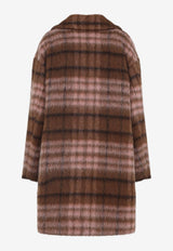 Double-Breasted Checked Coat