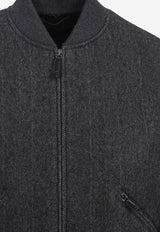 Cashmere Zip-Up Bomber Jacket