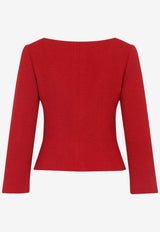 Bow-Embellished Tailored Jacket