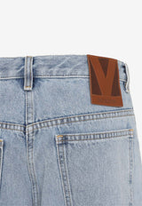 Washed-Out Straight-Leg Jeans