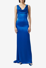 Giuseppe di Morabito Cowl-Neck Satin Gown Blue 06PSDR519 16314_BLUE