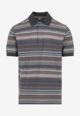 Textured Stripe Polo T-shirt